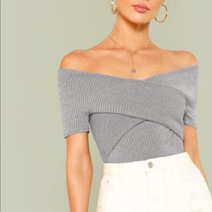 SHEIN Off Shoulder Wrap Top